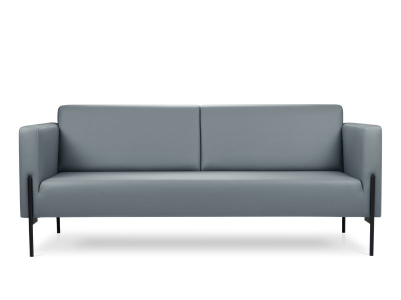 Диван прямой Боско-3 Экокожа Серый
