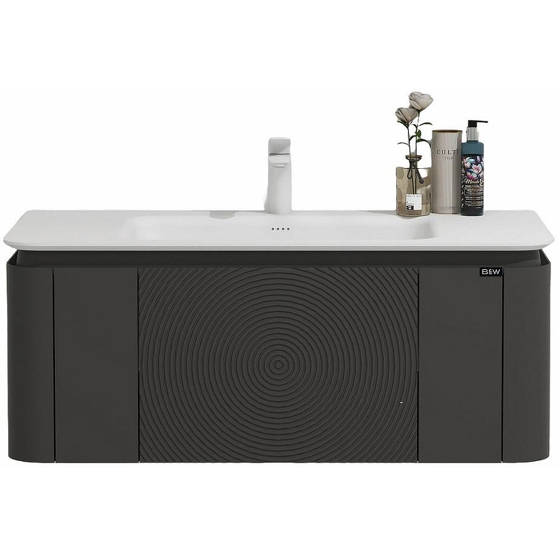 Тумба с раковиной Black&White Universe U930.1000 100 9301000 подвесная Sparkle Grey