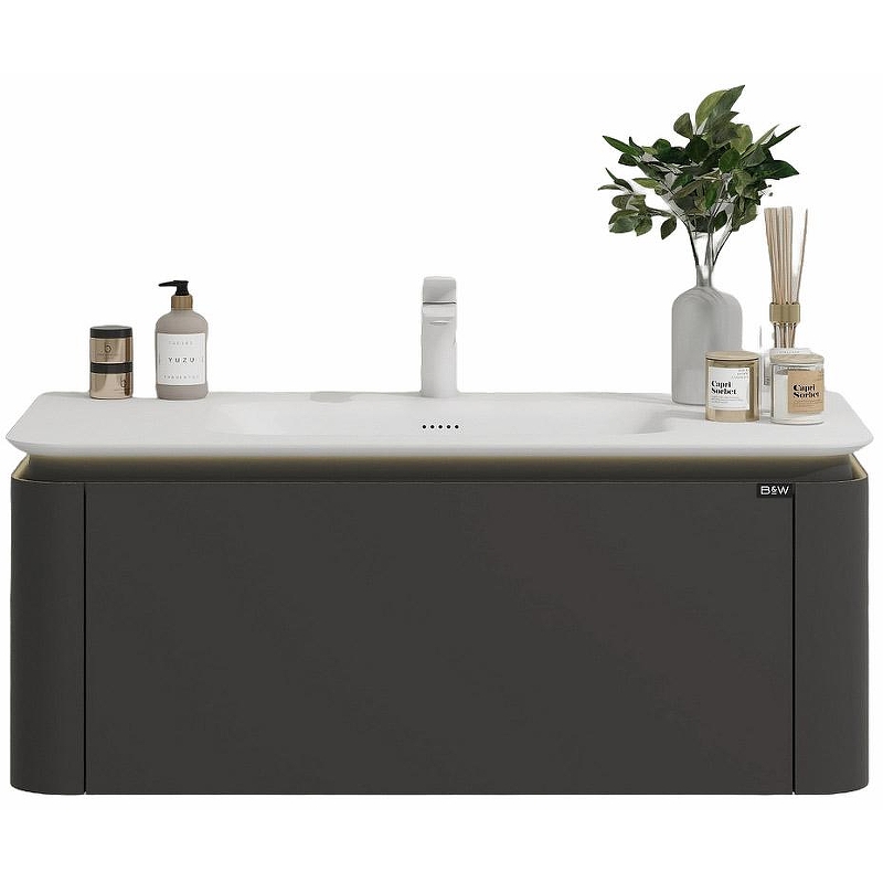 Тумба с раковиной Black&White Universe U935.1000 100 9351000 подвесная Sparkle Grey