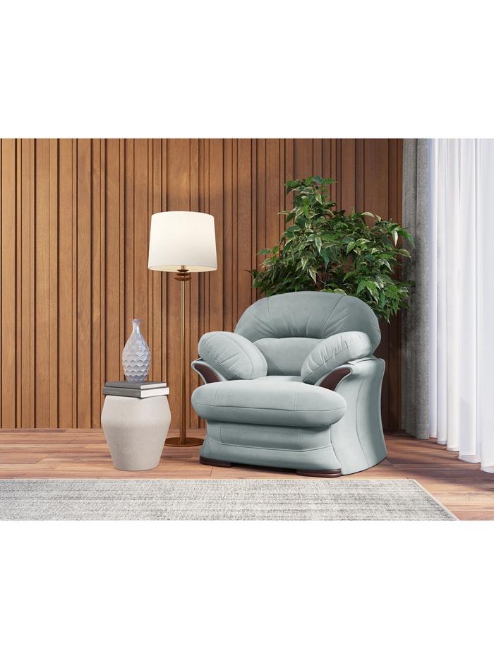 Кресло «Квин 6», пружинный блок «змейка», цвет серо – голубой newtone aqwa blue