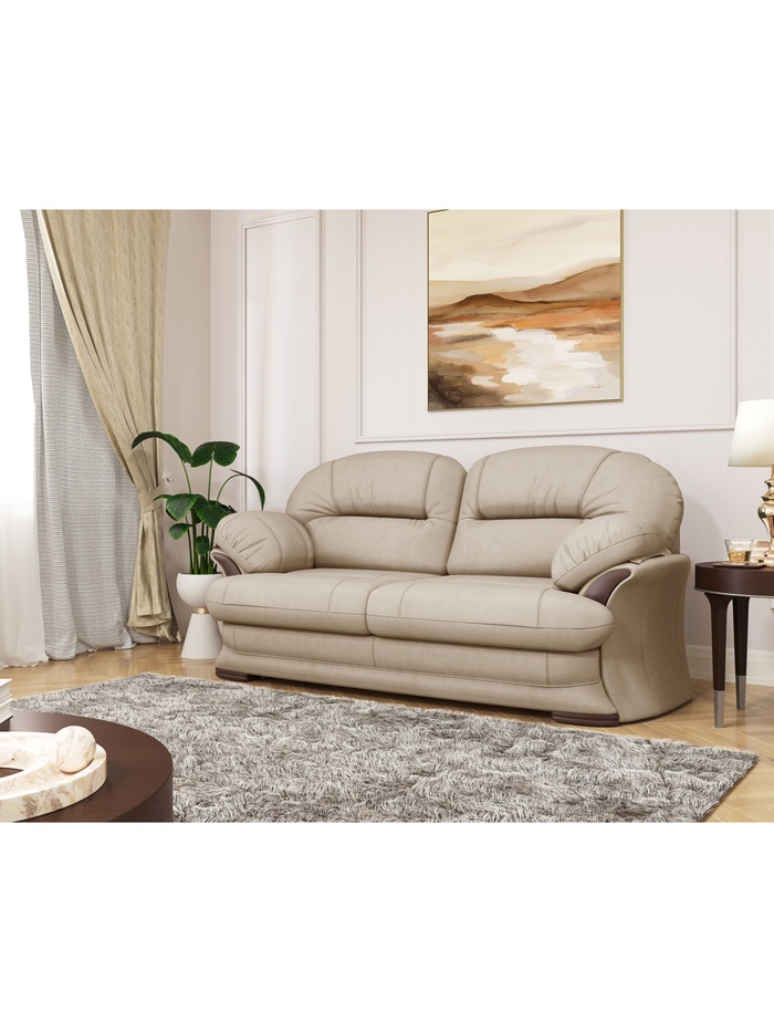 Диван прямой «Квин 6», пружинная «змейка», раскладушка «Седофлекс», цвет бежевый dacota 02