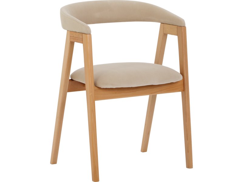 Стул Тревор Велюр Бежевый/Натуральный