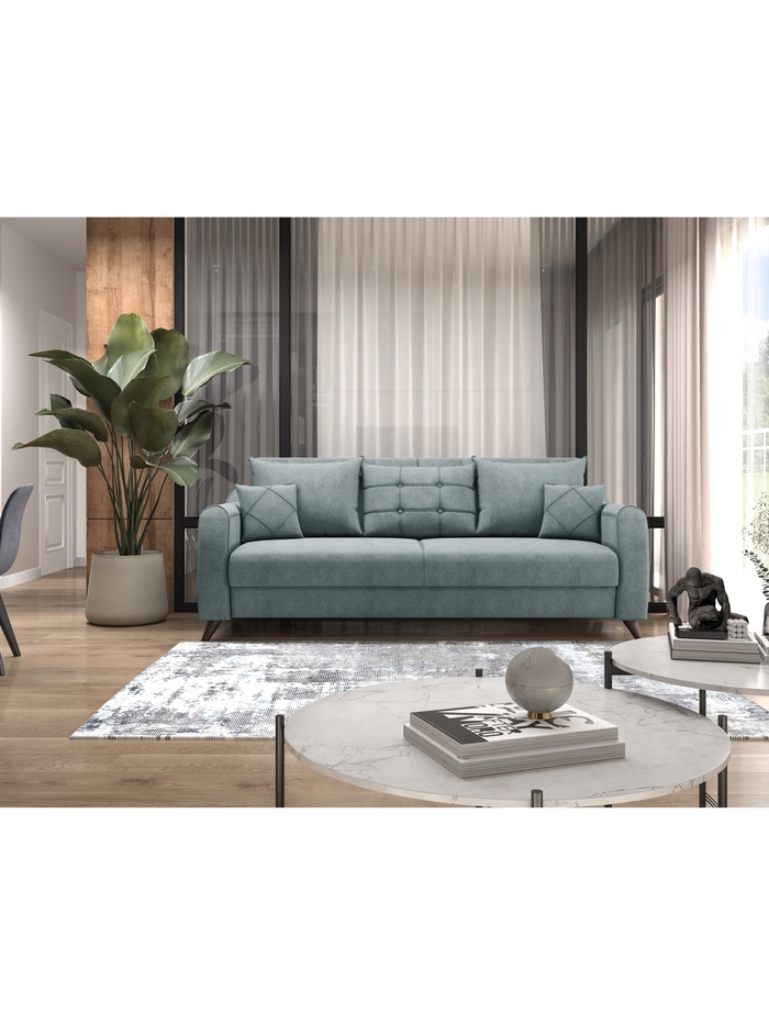 Диван прямой «Бриз», пружинный блок, книжка, цвет серо – голубой newtone aqwa blue