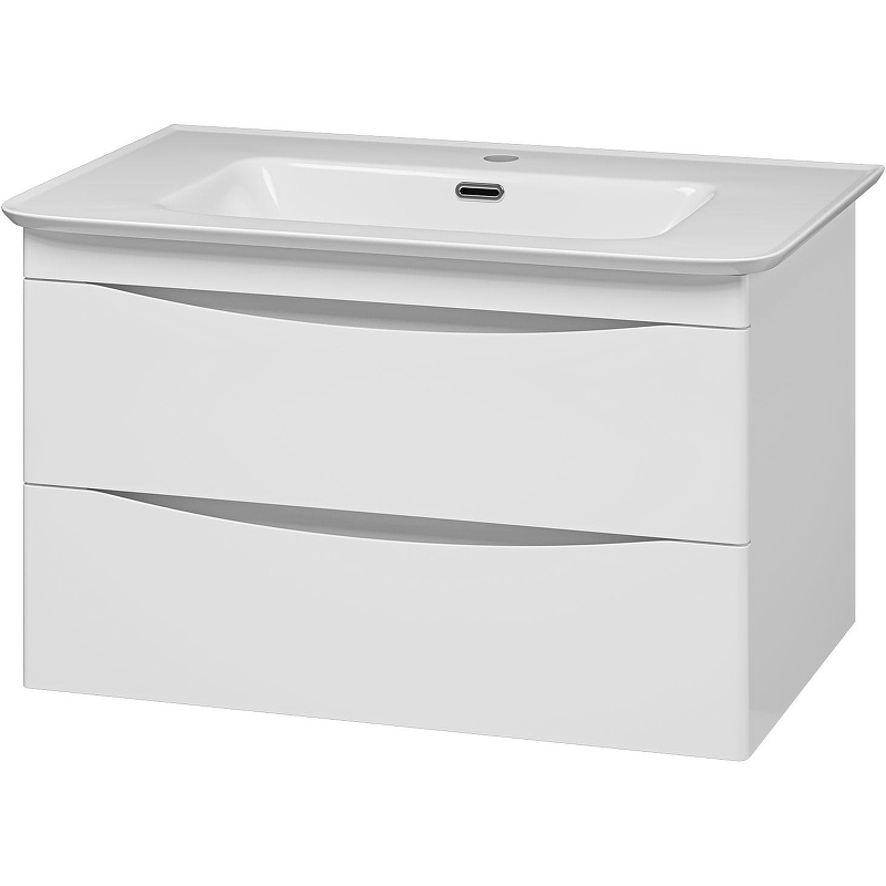 Тумба с раковиной Misty Мираж 80 УТ000025391 подвесная Белая