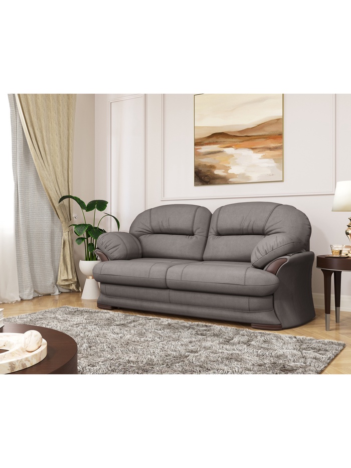 Диван прямой «Квин 6», пружинная «змейка», без механизма, цвет серый dacota 10