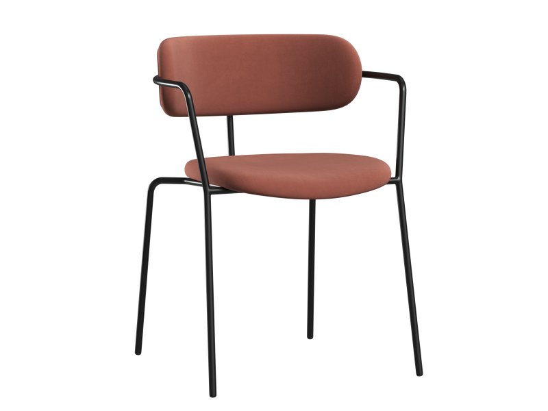 Стул Вайлер Велюр Терракотовый/Черный