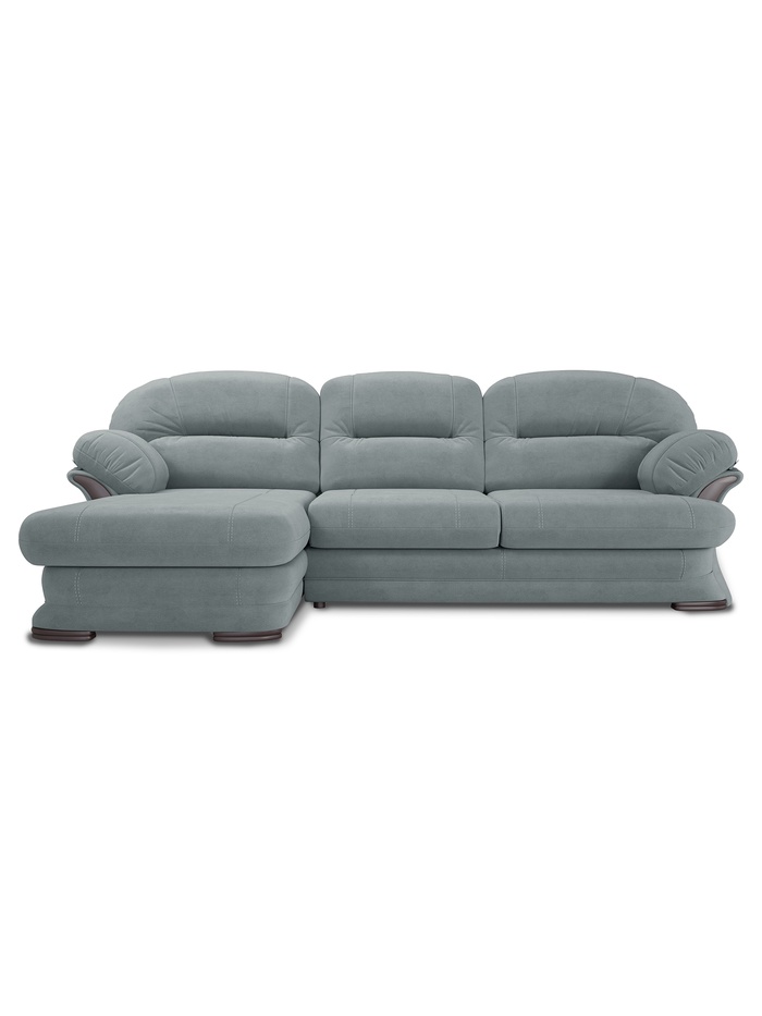 Диван угловой малый «Квин 6», левый, пружинная «змейка», без механизма, цвет серо – голубой newtone aqwablue